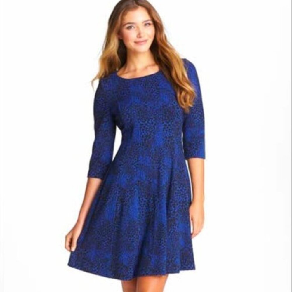 Jacquard Fit & Flare Cheetah Animal Print Cocktail Dress
